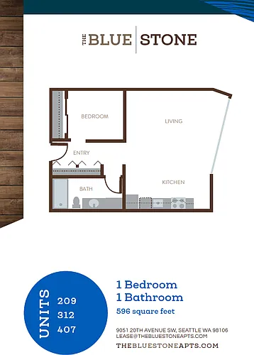 Floor plan 1 Bed 1 Bath