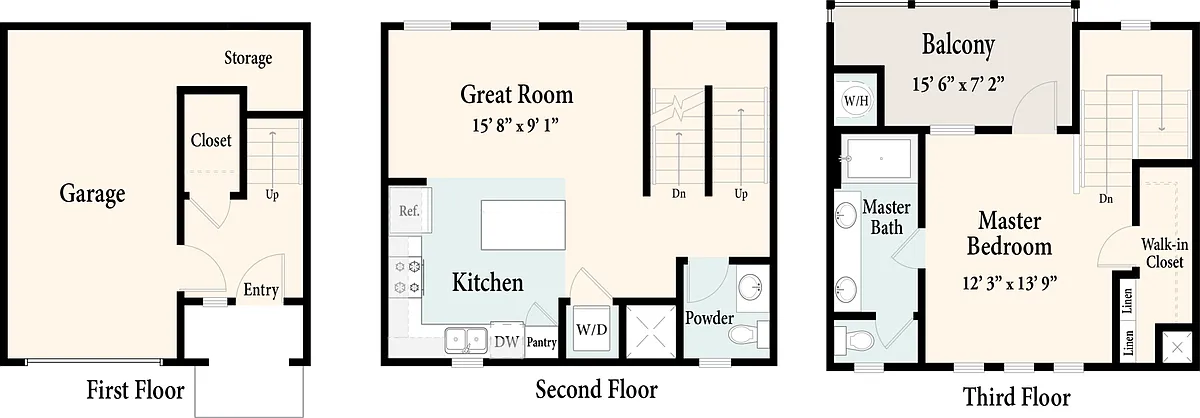 Floor plan Townhomes - Plan 1