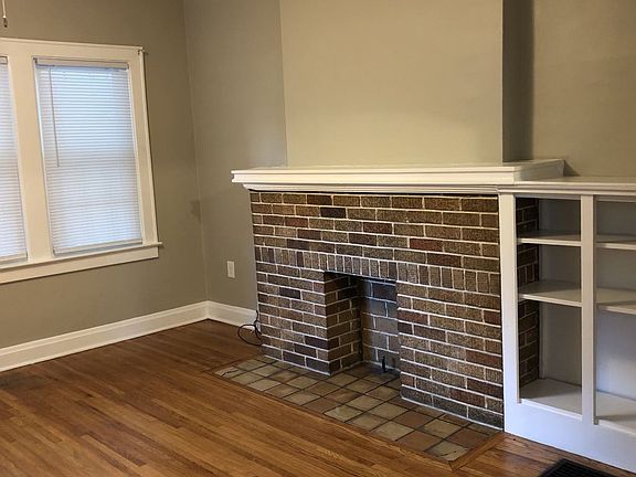 living room with book case