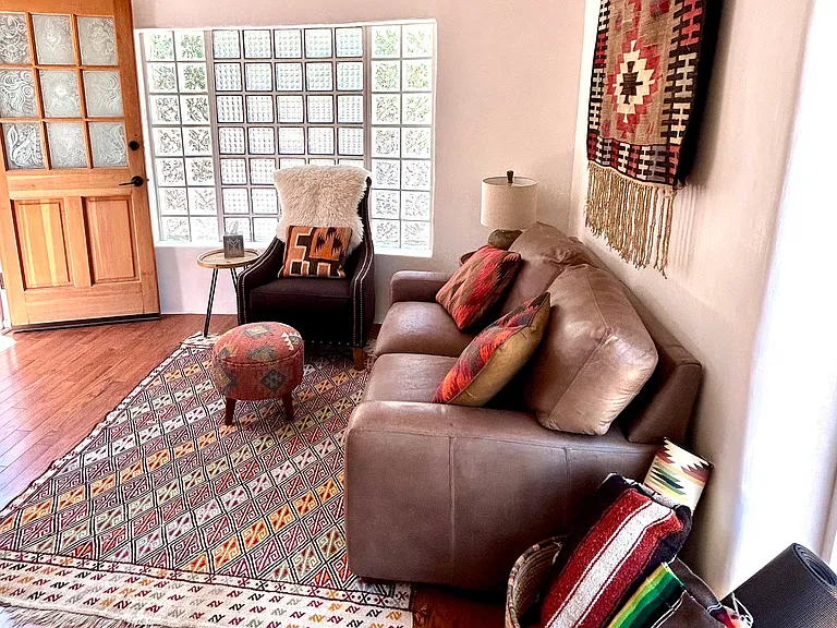 Casita living room looking from kitchen.