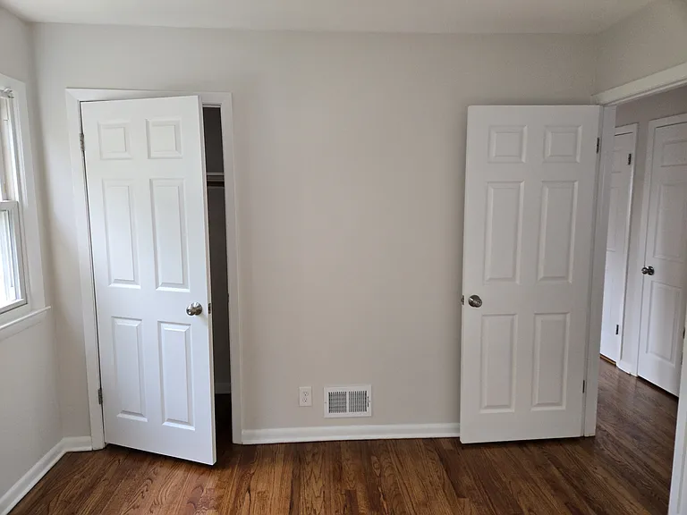 2nd bedroom continued with freshly finished hardwood floors.
