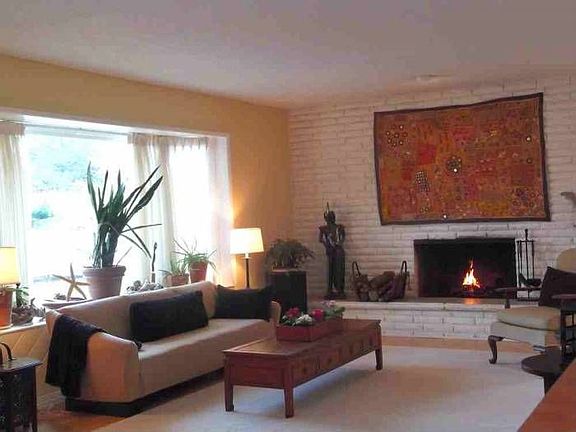 living room, fireplace