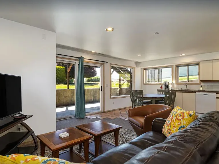 Lower level living, dining area and second kitchen