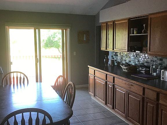 kitchen with door to deck
