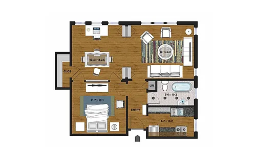 Floor plan One Bedroom B