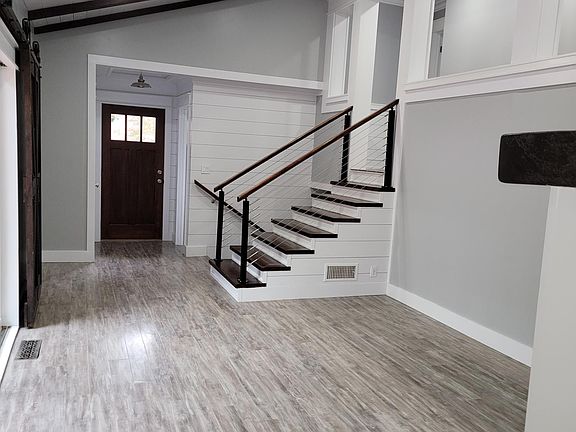 Fireplace room and doors to courtyard