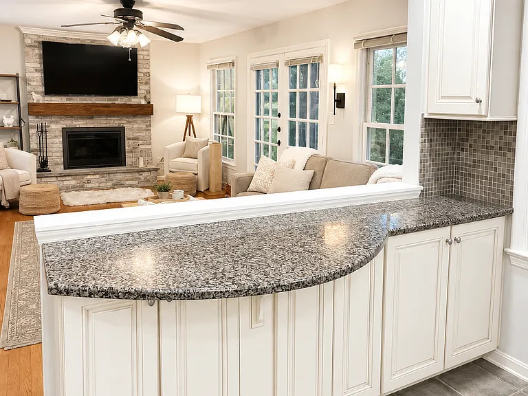 Kitchen into Family Room