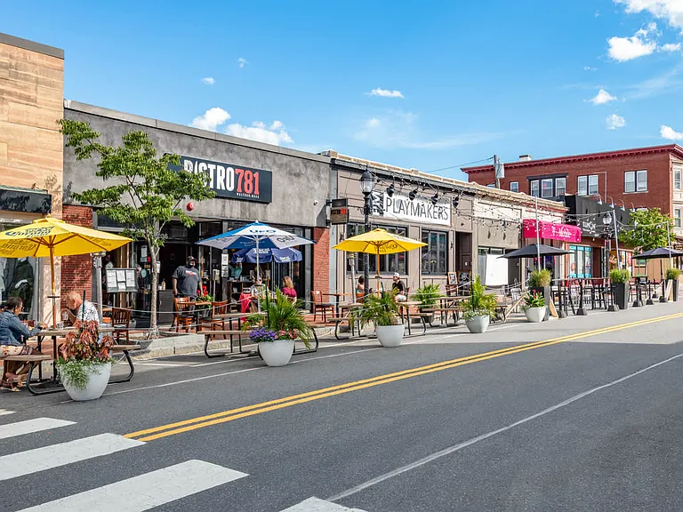 Grab a bite to eat at any of the delicious restaurants along Moody Street.