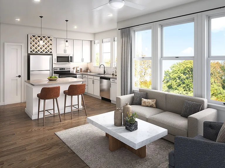 Living room with hardwood floor and furniture