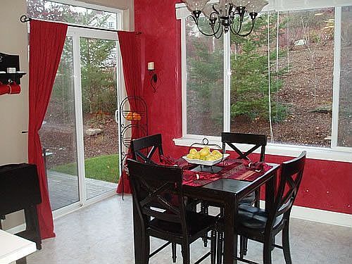 Cute dining with slider to patio