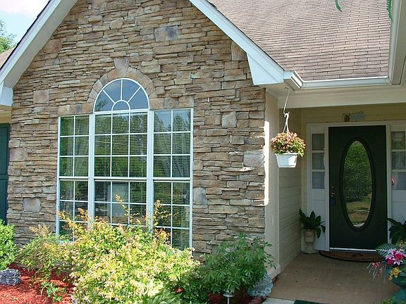 Stone front, recessed entry