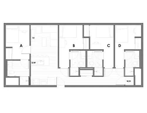 Floor plan 4x4A Terrace Per Bed Pricing