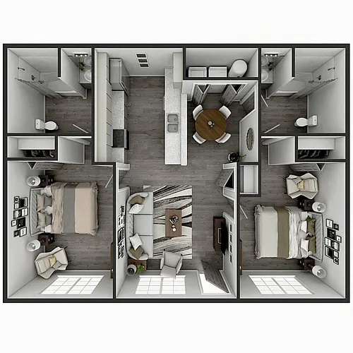 Floor plan 2 Bedroom, 2 Bathroom
