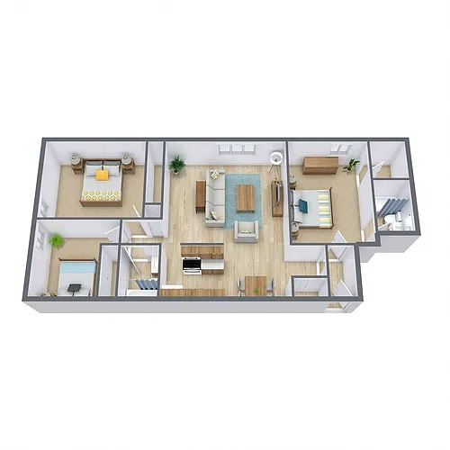 Floor plan Three Bedroom 32A