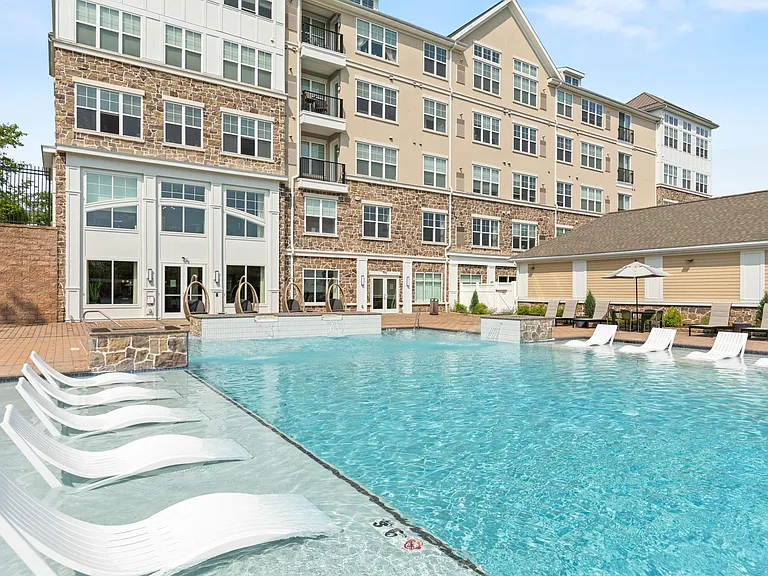 Outdoor Saltwater Pool at Heights at Glen Mills Apartments in Glen Mills, PA 19342