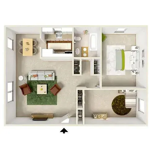 Floor plan Garden Level 2 BR