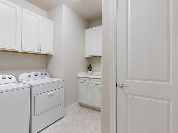 Finished utility room with added storage space