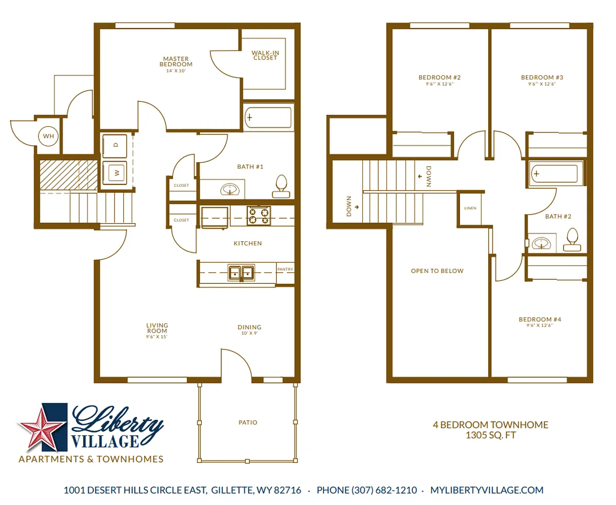 Floor plan 4 Bedroom Townhome