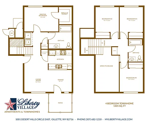 Floor plan 4 Bedroom Townhome