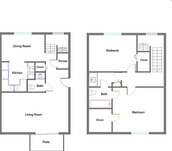 2 Bedroom | 1.5 Bath | 1,032 sqft 2 Bedroom | 1.5 Bath | 1,032 sqft