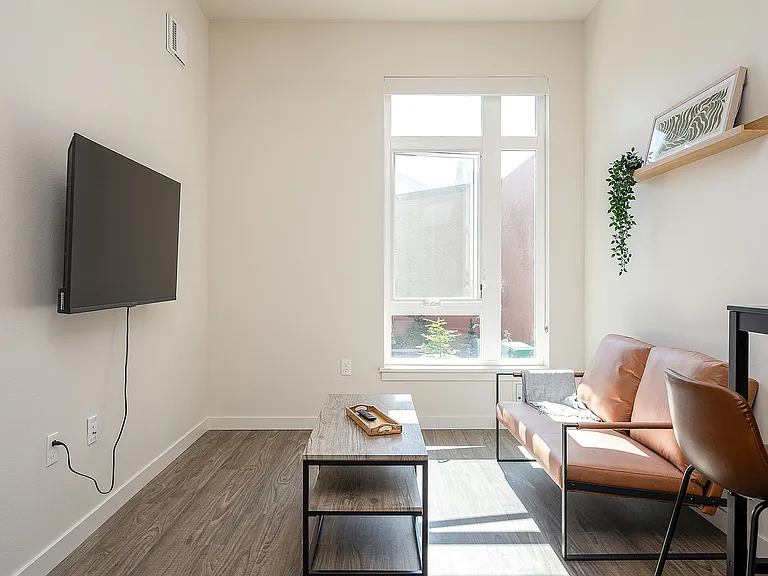 Fully Furnished One-Bedroom, One-Bathroom Floor Plan