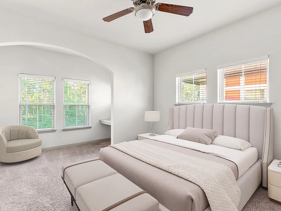 Retreat to a bedroom built for relaxation.