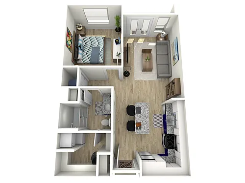 Floor plan 1 Bed, 1 Bath