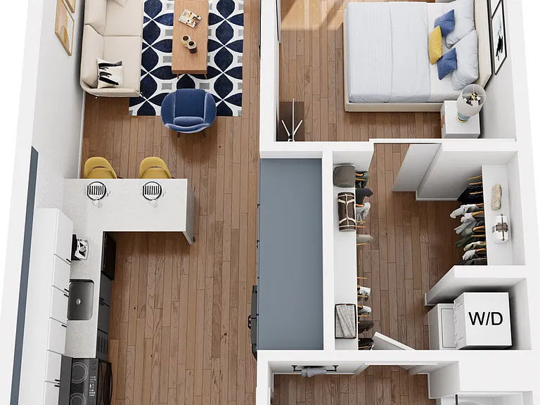 1X1 floor plan The Frankie
