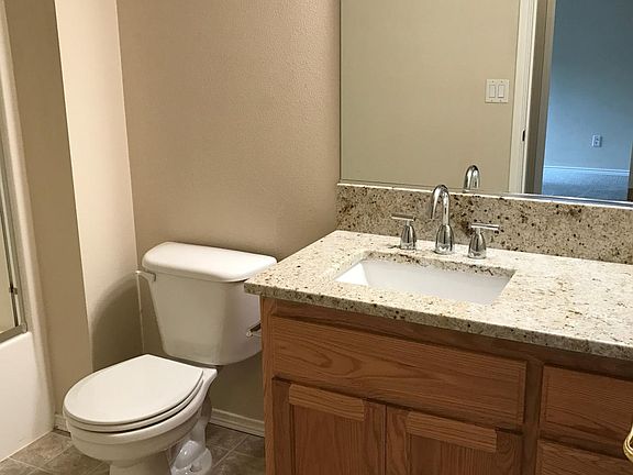 hall bath with granite counters