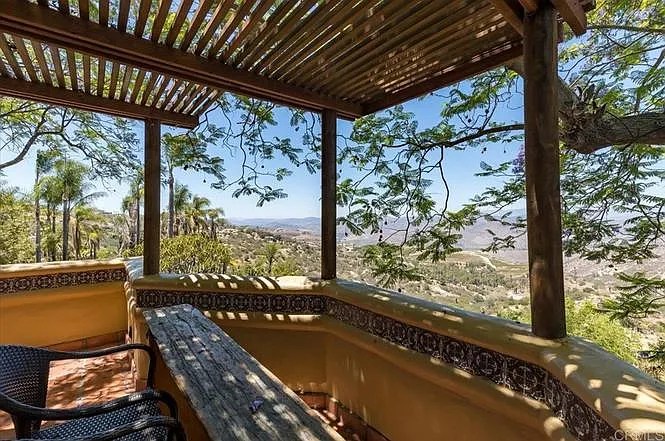 Upstairs "wine patio" has expansive views of San Pasqual Valley and surrounding vineyards.