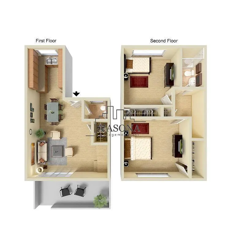 Floor plan Washington 2x1