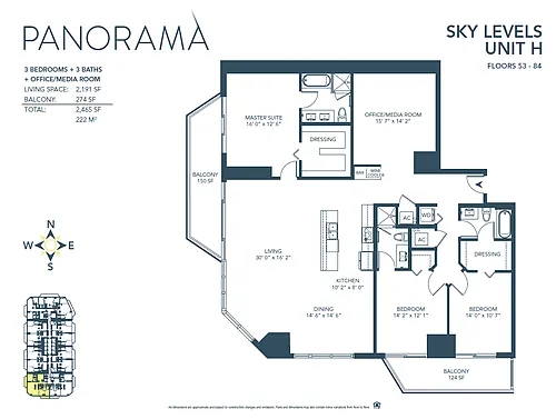 Floor plan H Line - Sky Level