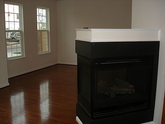 fireplace, hardwood floor