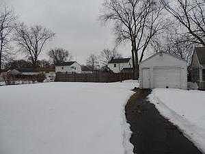 The back yard and garage.