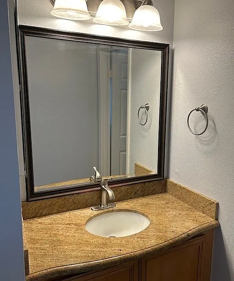 Master Bathroom with granite countertops