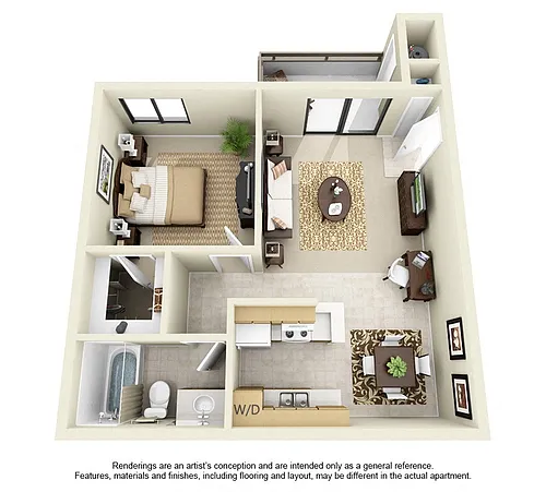 Floor plan Downstairs 1 Bedroom