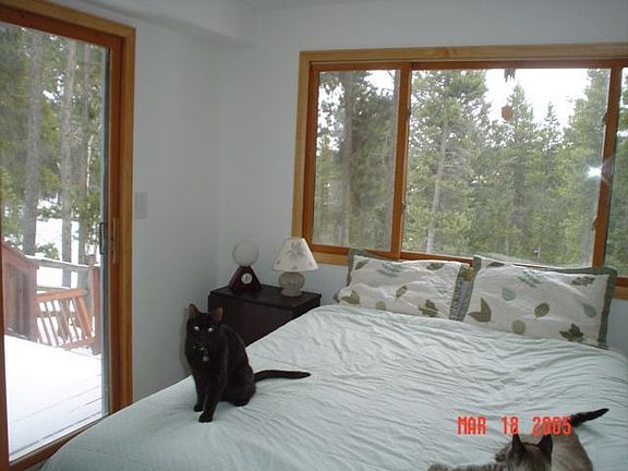 Lower floor bedroom - walk-in closet, walk-out basement to deck with hot tub