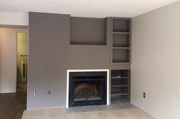 Living room with fireplace