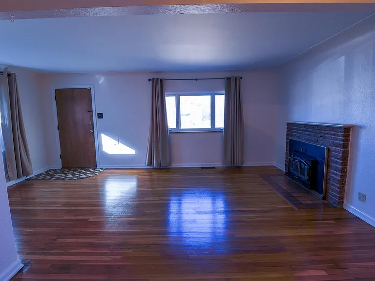 View from dinning area. Front door and front window.