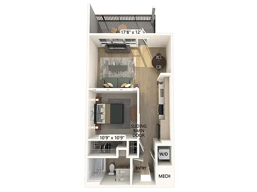 Floor plan S1-639sf-Units617