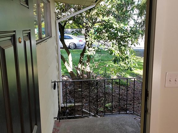 Looking out the front door.