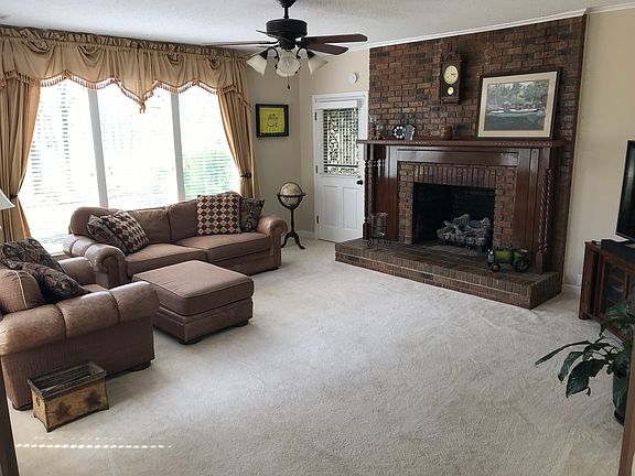 Large den with gas fireplace