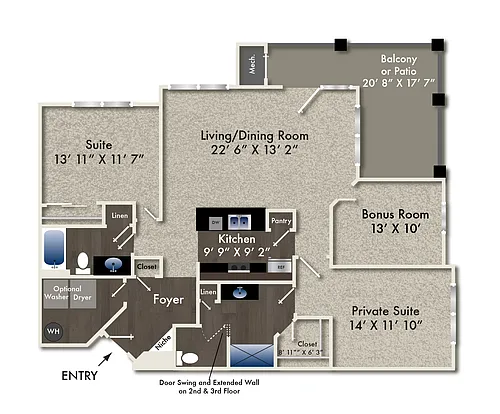 Floor plan True North
