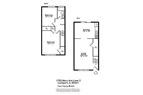 Floor plan 2 Bedroom 1 Bath