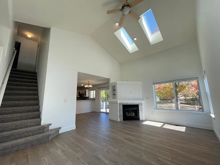Skylights and big windows bring in tons of natural light