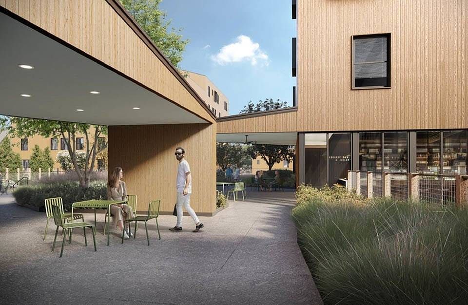 Rendering of Outdoor Gathering Area