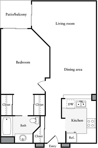 Floor plan 1 Bedroom A