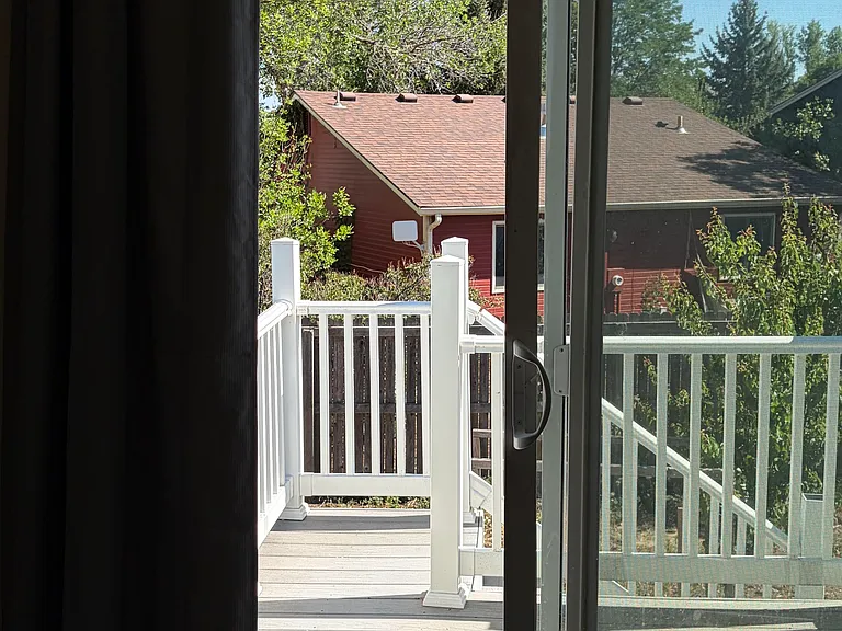 View from Bedroom 1 to Upstairs Deck