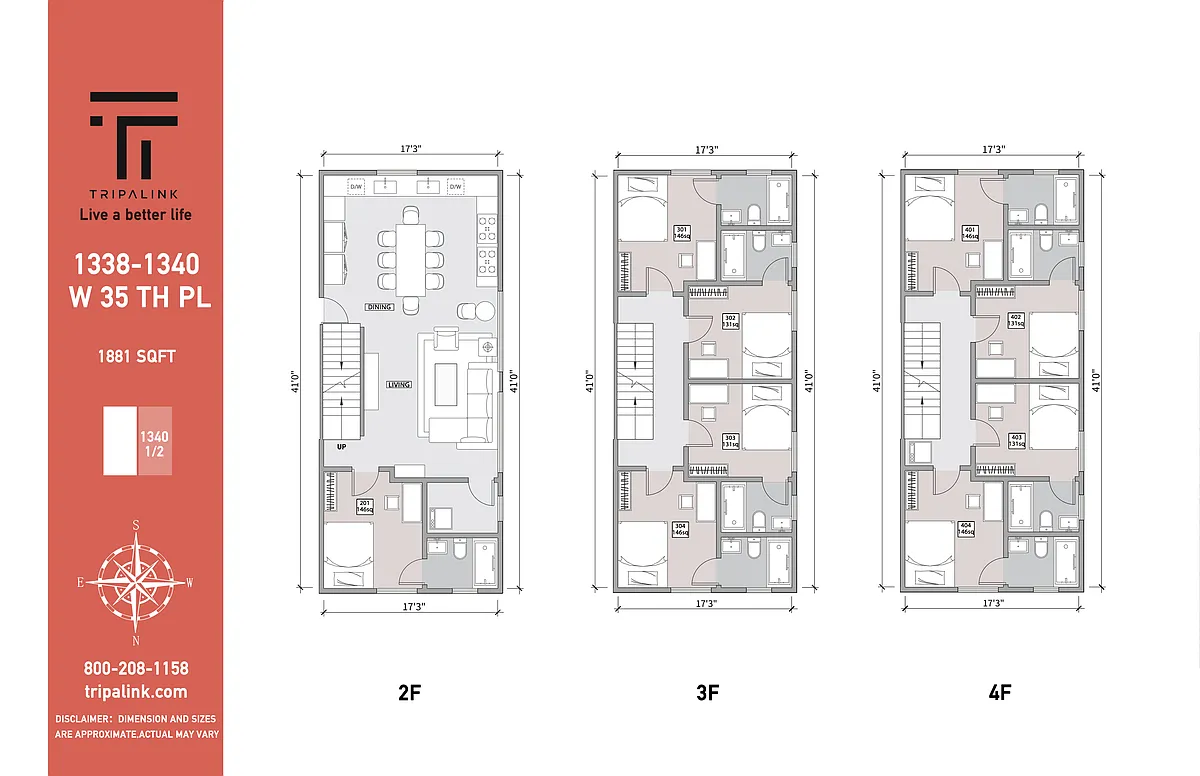 Floor plan 1340 1/2 W 35th Pl