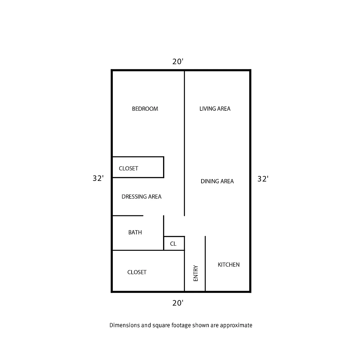 Floor plan Asbury Place 1 Bed and 1 Bath B
